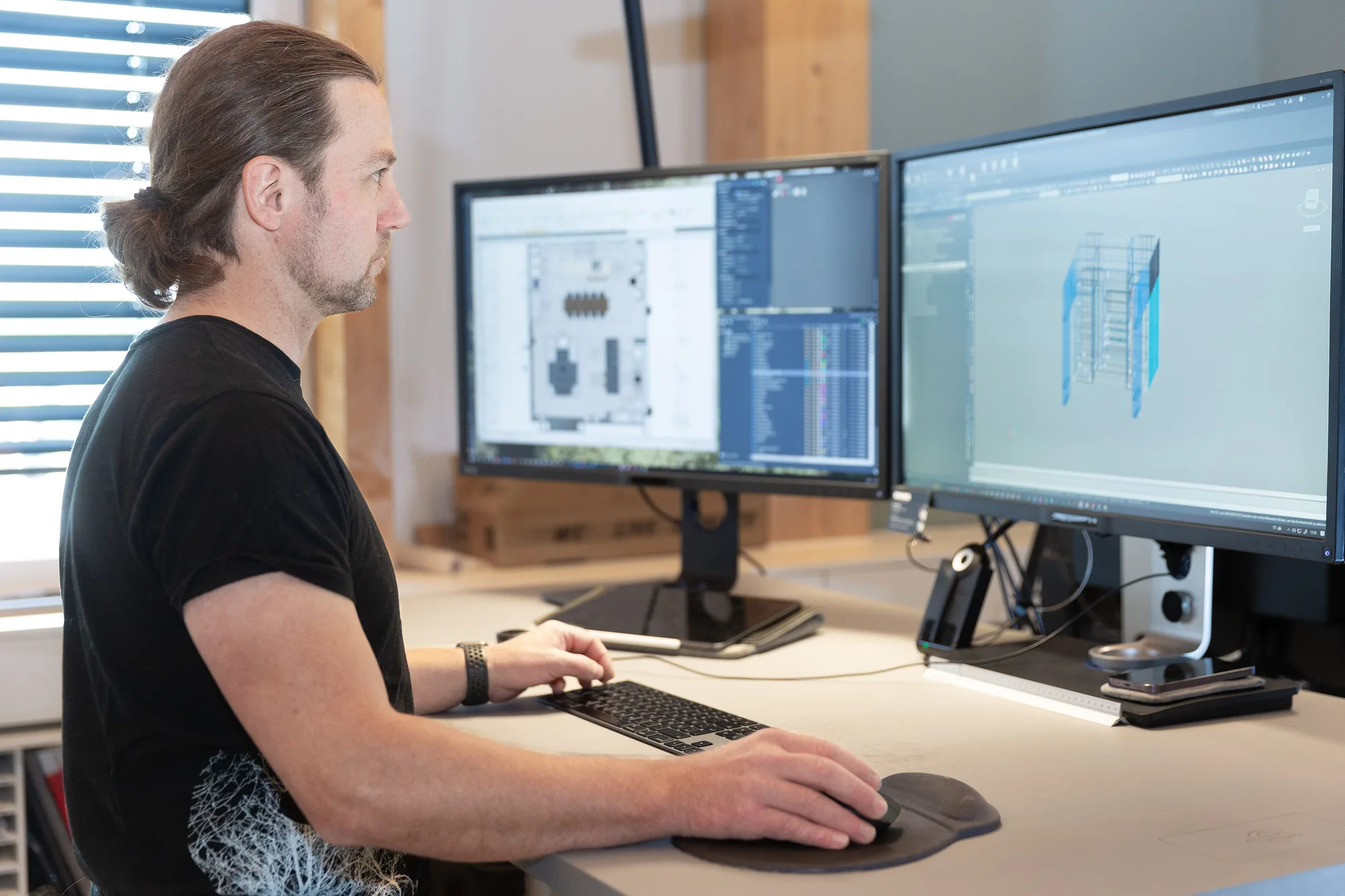 Werkplanung in 3D am Bildschirm in der Schreinerei Schurig